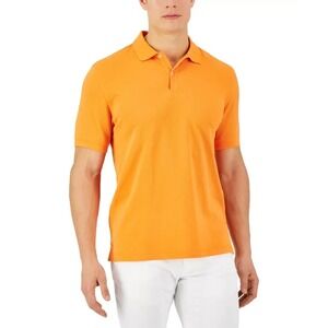 Club Room Polo Shirt Mens Small Celosia Orange Short Sleeve Performance Stretch